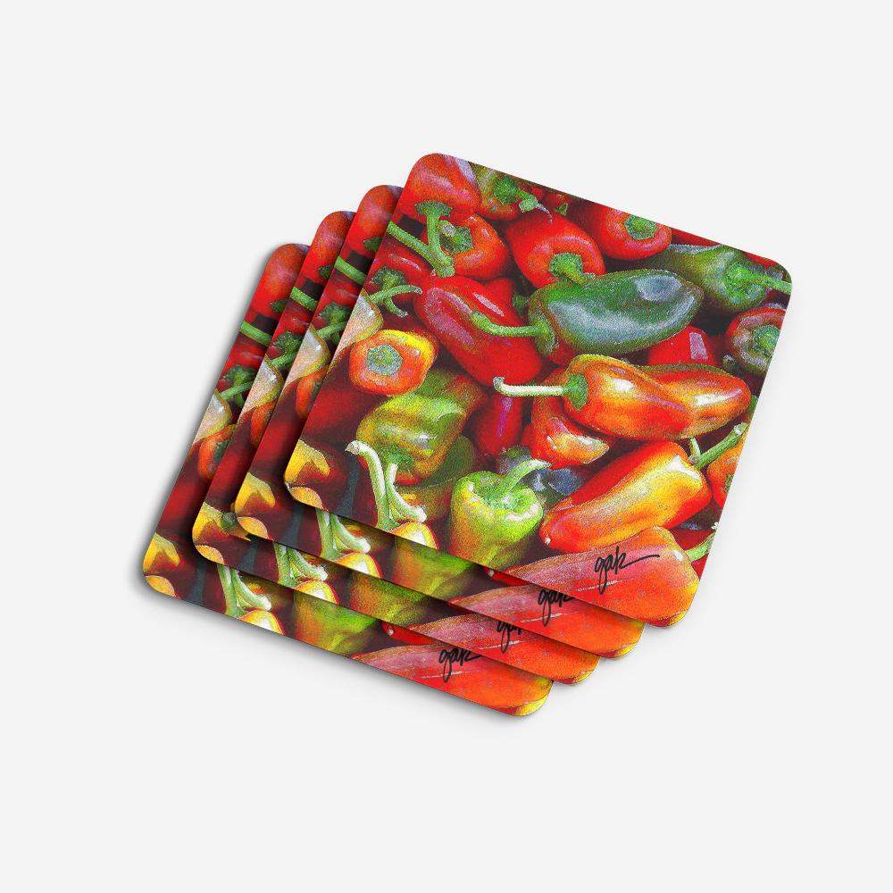 Foam Coasters Set of 4 Cup Coasters for Indoor Outdoor, Tabletop Protection, Anti Slip, Mouse pad Material