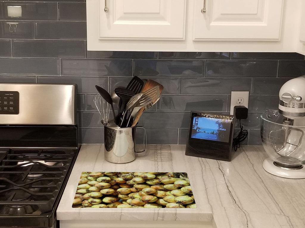 Cutting Board Tempered Glass Kitchen Cutting Surface, Heat Resistant Chopping, Non-Slip Feet, Food Prep & Serving
