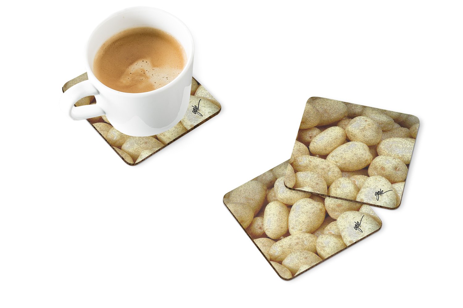 Foam Coasters Set of 4 Cup Coasters for Indoor Outdoor, Tabletop Protection, Anti Slip, Mouse pad Material