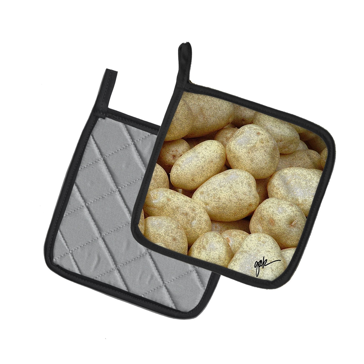 Pot Holder Set of 2 Heat Resistant Quilted Hot Pads 7.5 x 7.5 Inch, Insulated Kitchen Trivets for Cooking & Baking