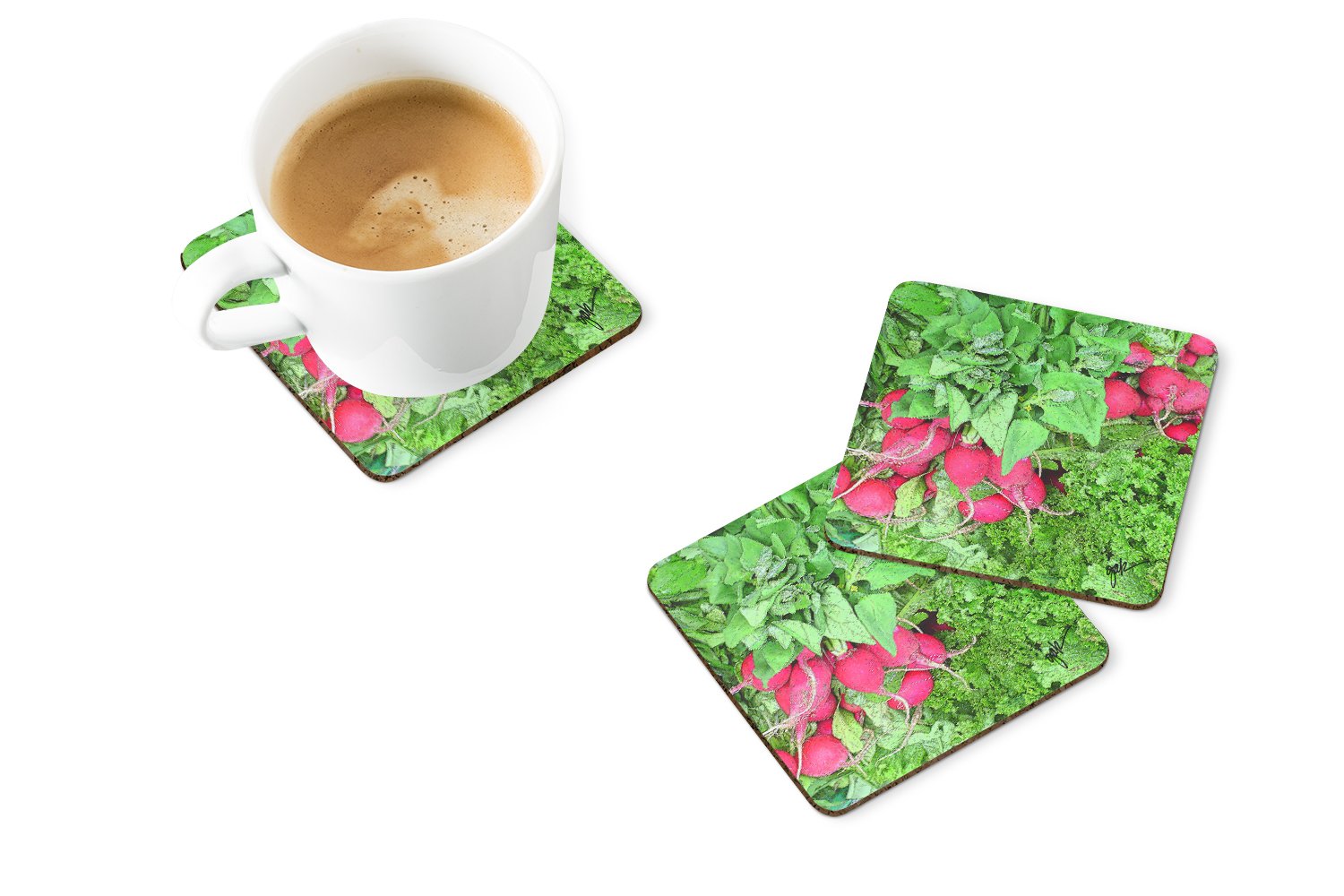 Foam Coasters Set of 4 Cup Coasters for Indoor Outdoor, Tabletop Protection, Anti Slip, Mouse pad Material