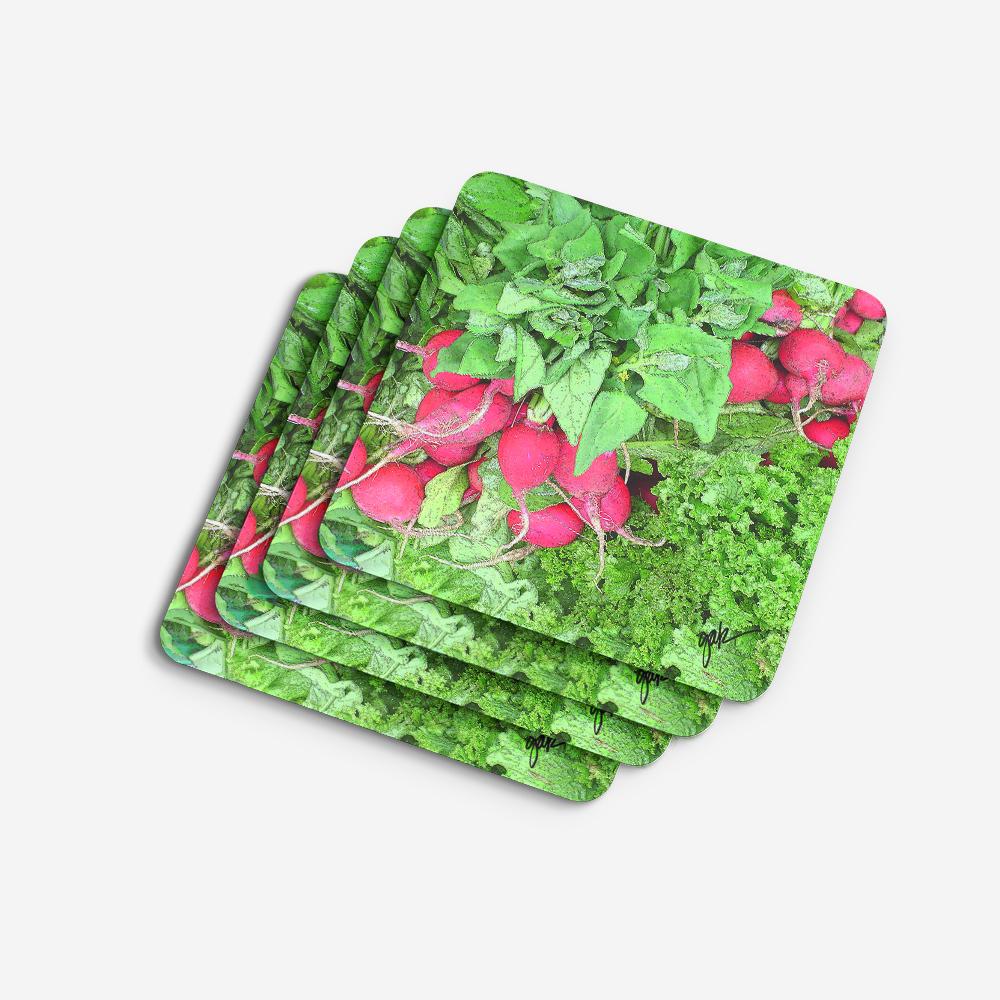 Foam Coasters Set of 4 Cup Coasters for Indoor Outdoor, Tabletop Protection, Anti Slip, Mouse pad Material