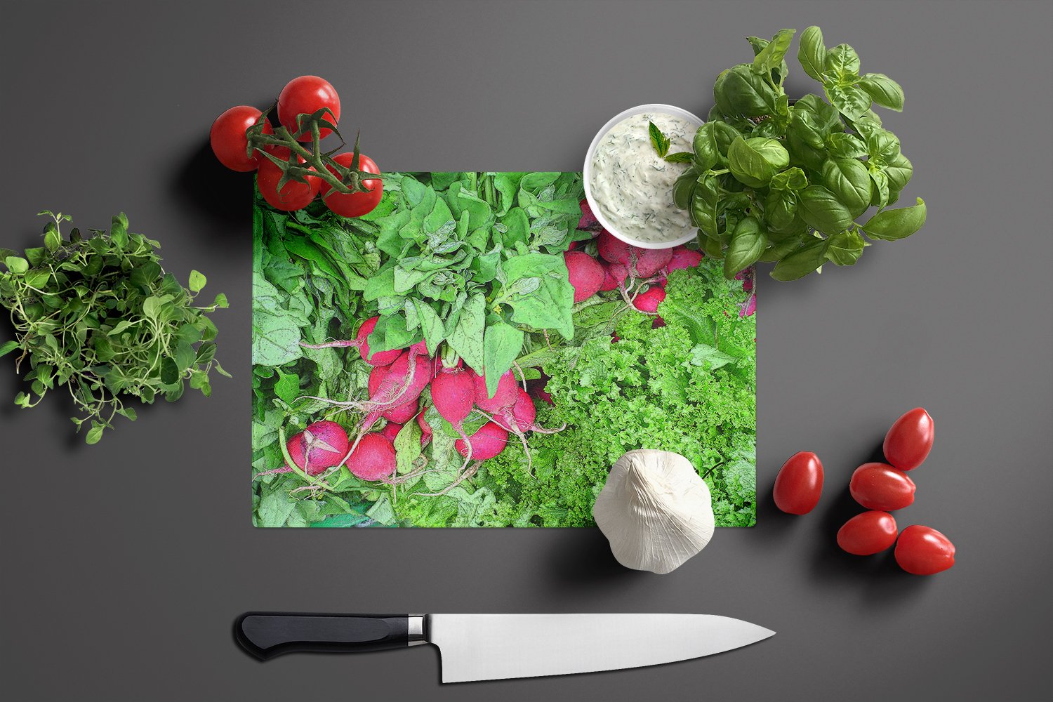 Cutting Board Tempered Glass Kitchen Cutting Surface, Heat Resistant Chopping, Non-Slip Feet, Food Prep & Serving