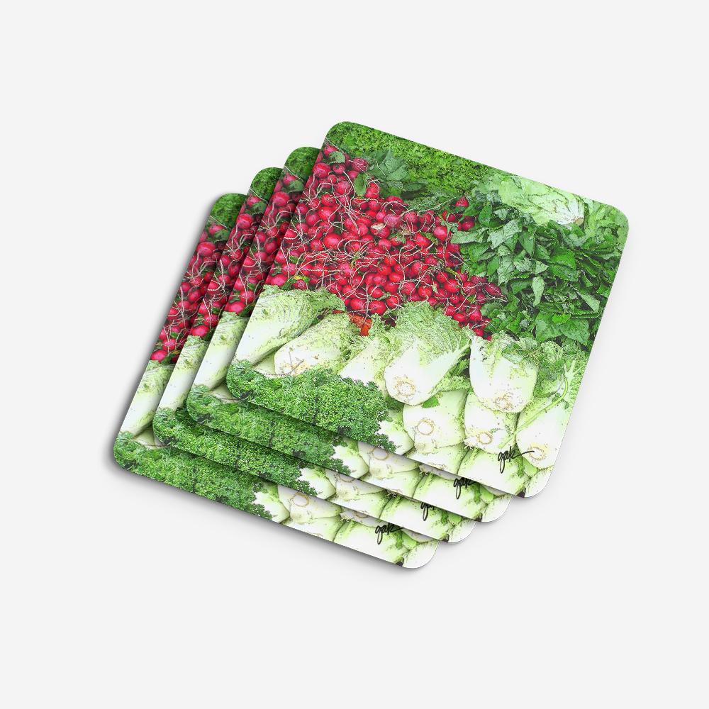 Foam Coasters Set of 4 Cup Coasters for Indoor Outdoor, Tabletop Protection, Anti Slip, Mouse pad Material