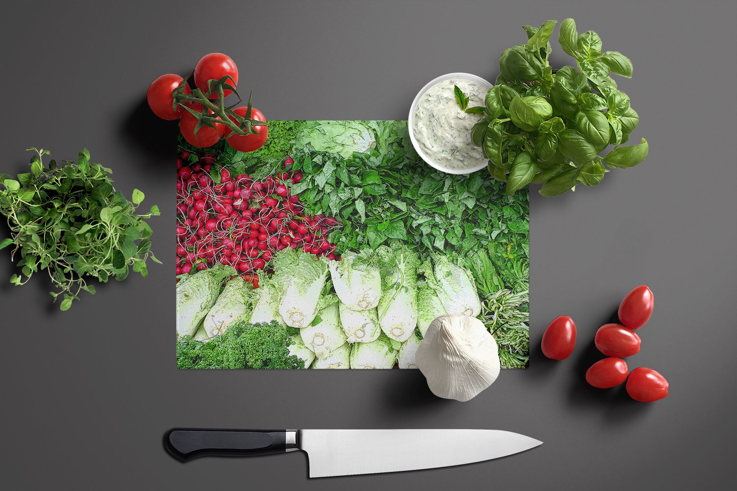 Cutting Board Tempered Glass Kitchen Cutting Surface, Heat Resistant Chopping, Non-Slip Feet, Food Prep & Serving