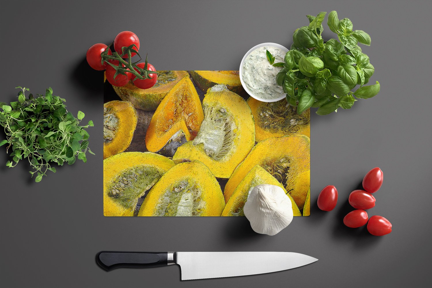 Cutting Board Tempered Glass Kitchen Cutting Surface, Heat Resistant Chopping, Non-Slip Feet, Food Prep & Serving