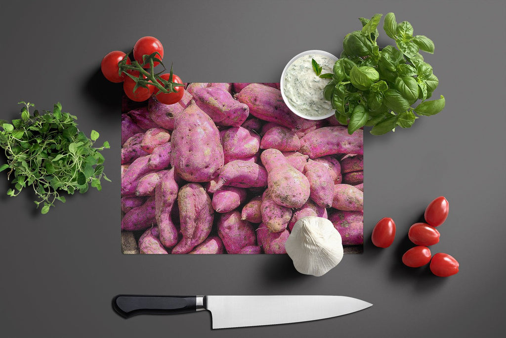 Cutting Board Tempered Glass Kitchen Cutting Surface, Heat Resistant Chopping, Non-Slip Feet, Food Prep & Serving