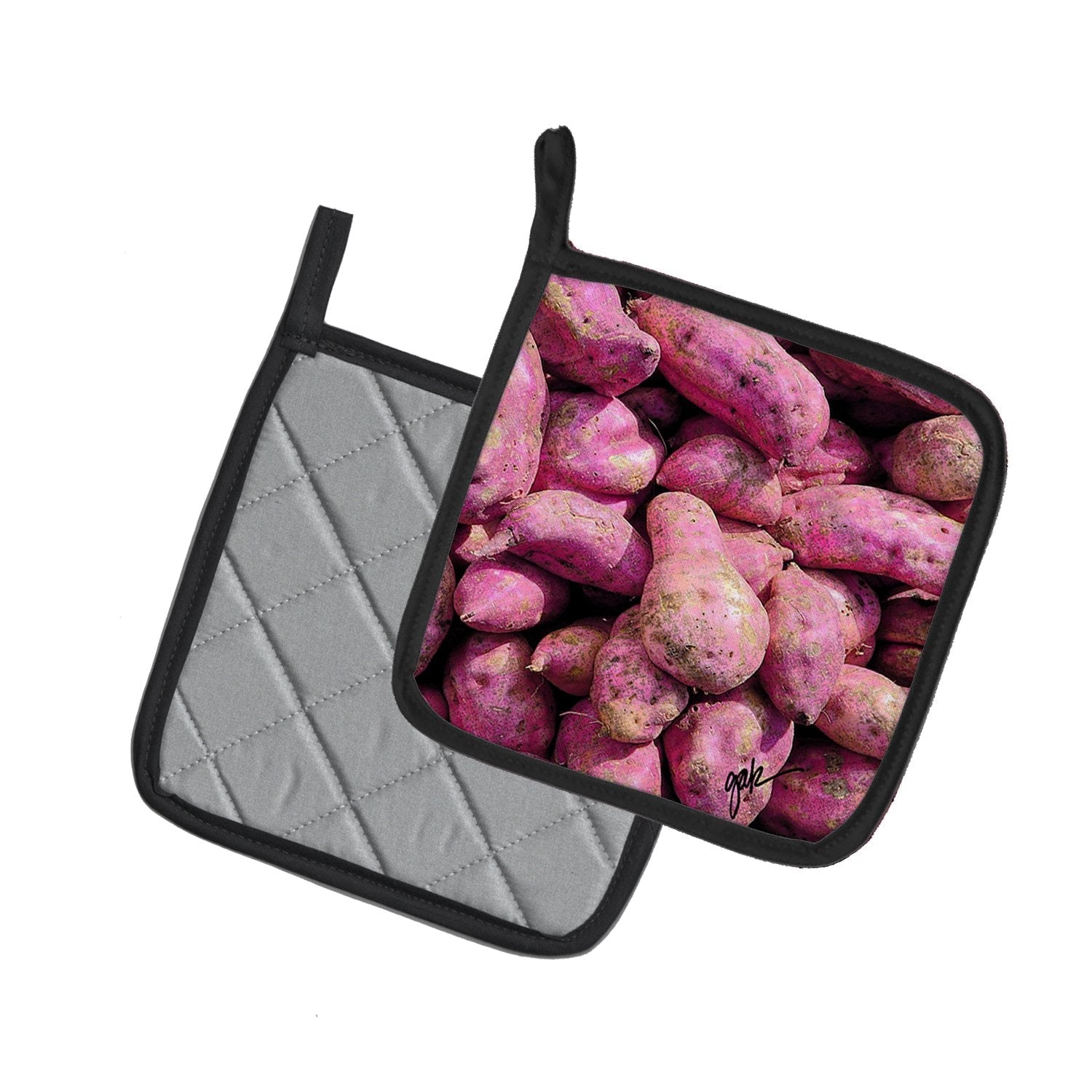 Pot Holder Set of 2 Heat Resistant Quilted Hot Pads 7.5 x 7.5 Inch, Insulated Kitchen Trivets for Cooking & Baking