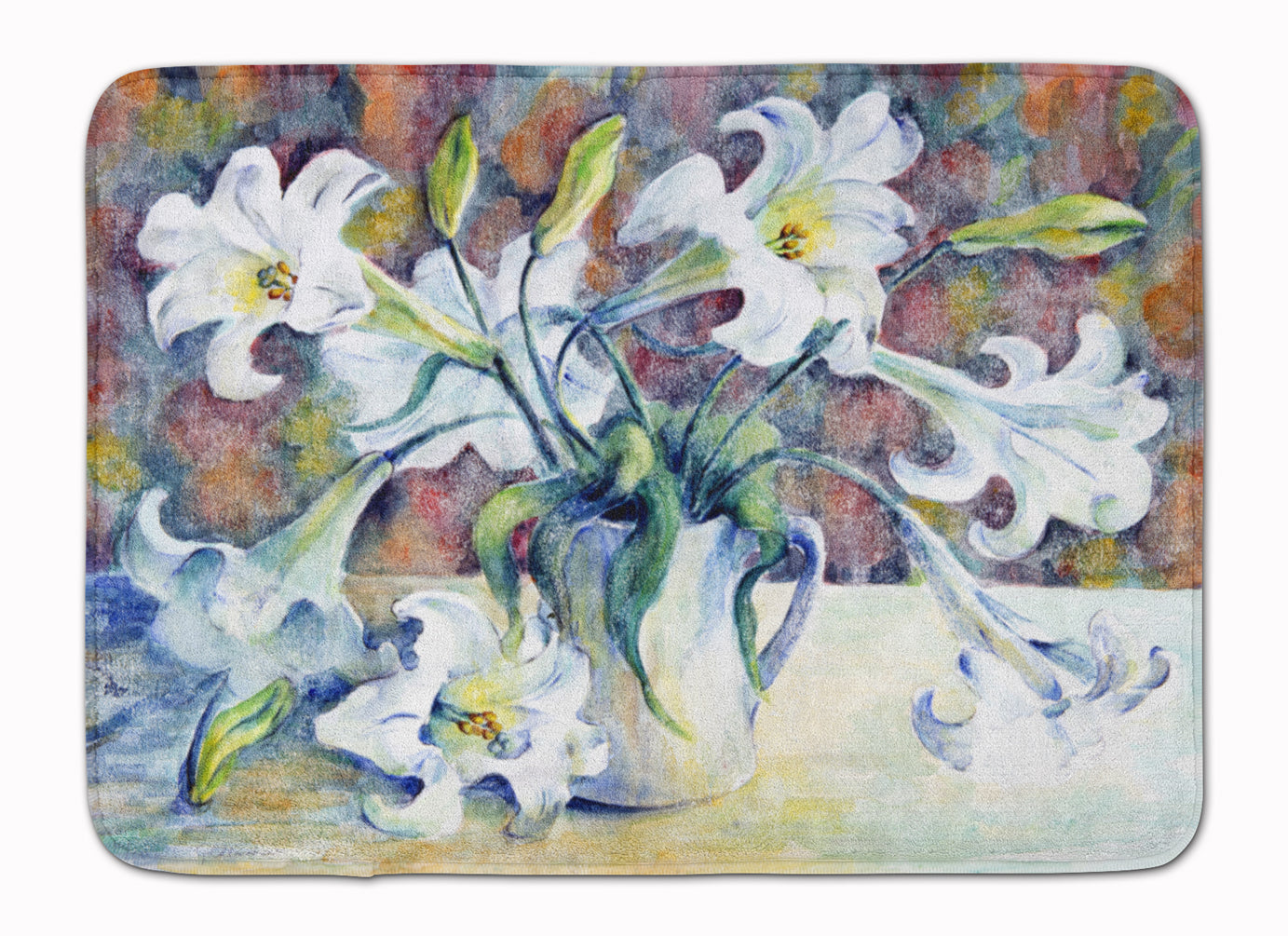 Easter Lillies Memory Foam Kitchen Mat Machine Washable Anti-Fatigue Cushion Comfort Bath or Kitchen Rug