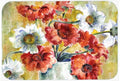 Flowers by Fiona Goldbacher Cutting Board Tempered Glass Kitchen Cutting Surface, Heat Resistant Chopping, Non-Slip Feet, Food Prep & Serving