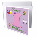 777images Designs Text Art - Happy first birthday. Digital scrapbook design for girls with a pink felt looking number one. - Greeting Cards