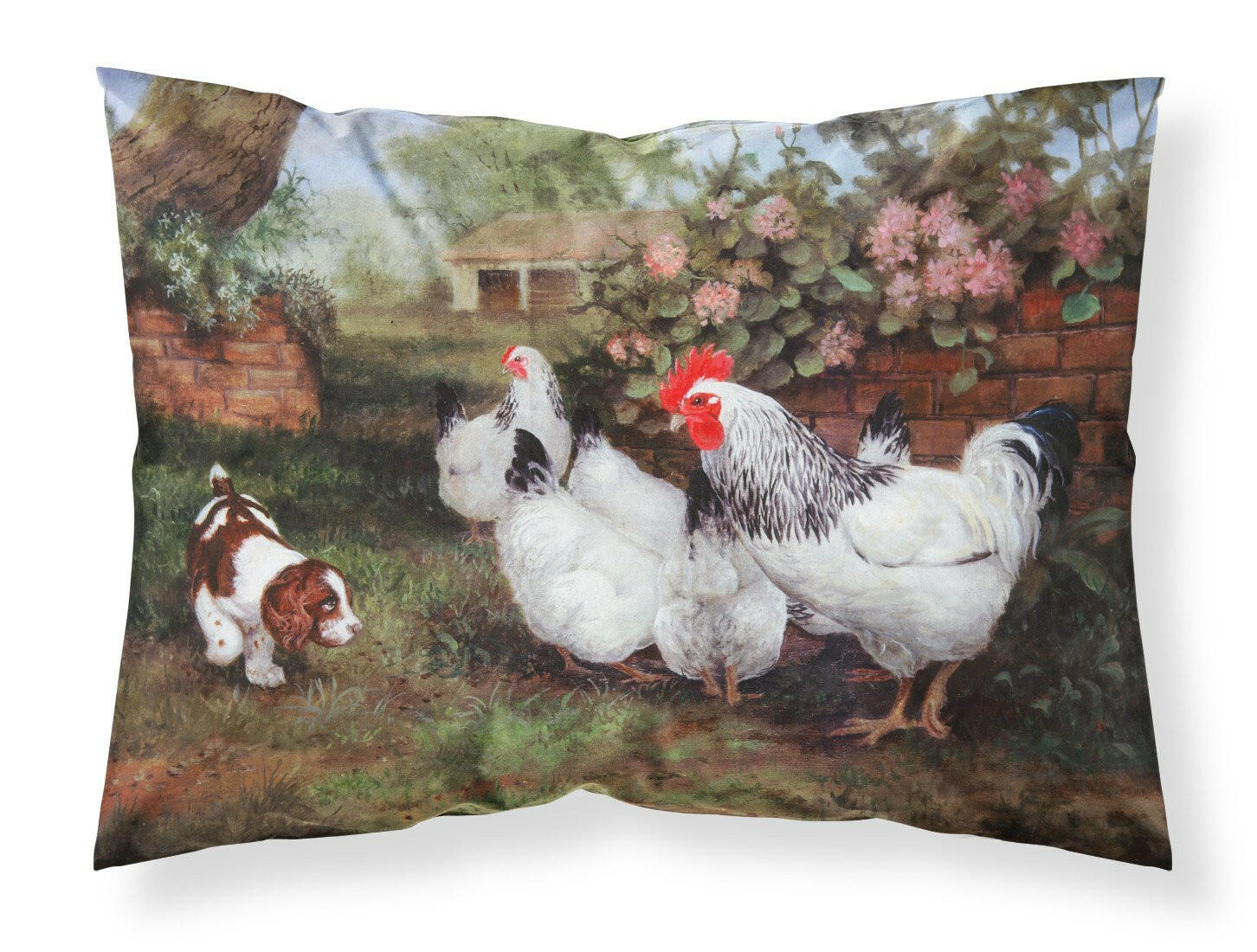 Chickens, Hens and Puppy Standard Pillowcase Lightweight Super Soft Easy Care Decorative Artwork Pillowcase, Standard