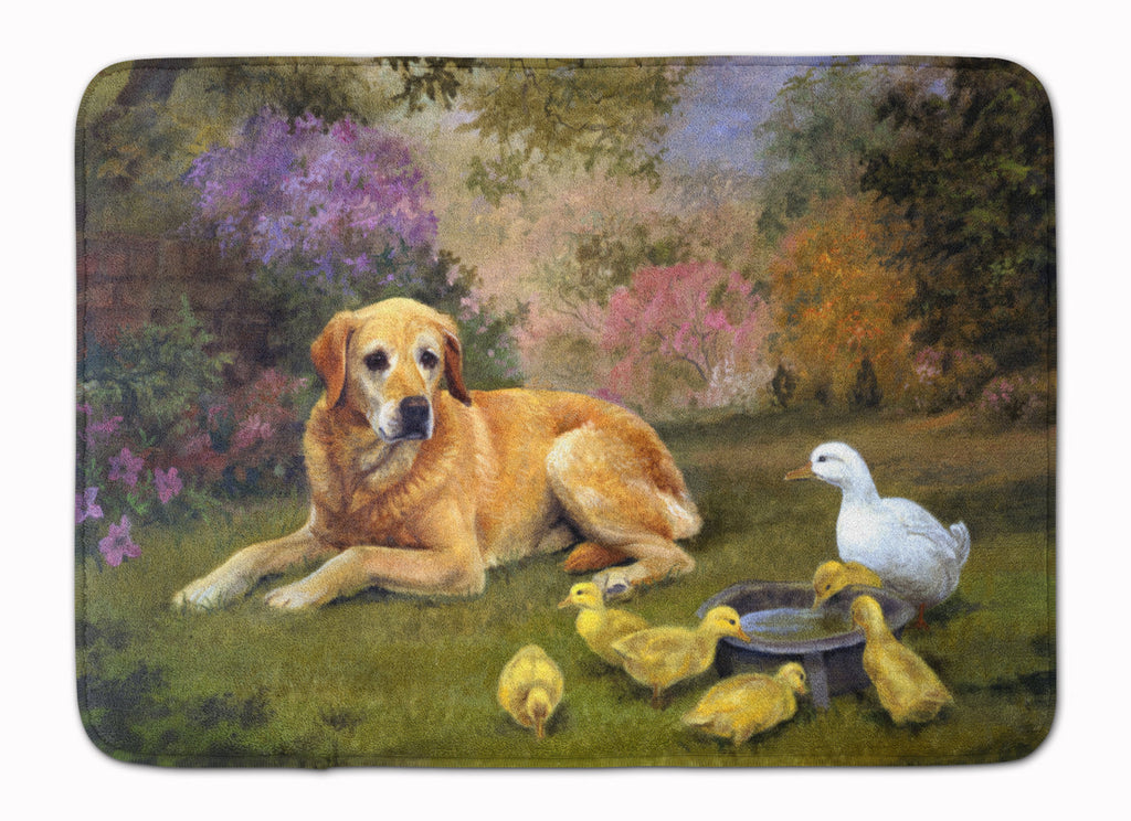 Yellow Labrador and Chicks Memory Foam Kitchen Mat Machine Washable Anti-Fatigue Cushion Comfort Bath or Kitchen Rug