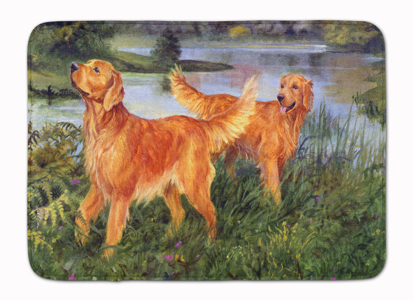 Golden Retrievers Memory Foam Kitchen Mat Machine Washable Anti-Fatigue Cushion Comfort Bath or Kitchen Rug