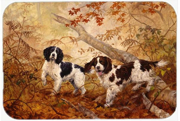 Springer Spaniels by Elizabeth Halstead Cutting Board Tempered Glass Kitchen Cutting Surface, Heat Resistant Chopping, Non-Slip Feet, Food Prep & Serving