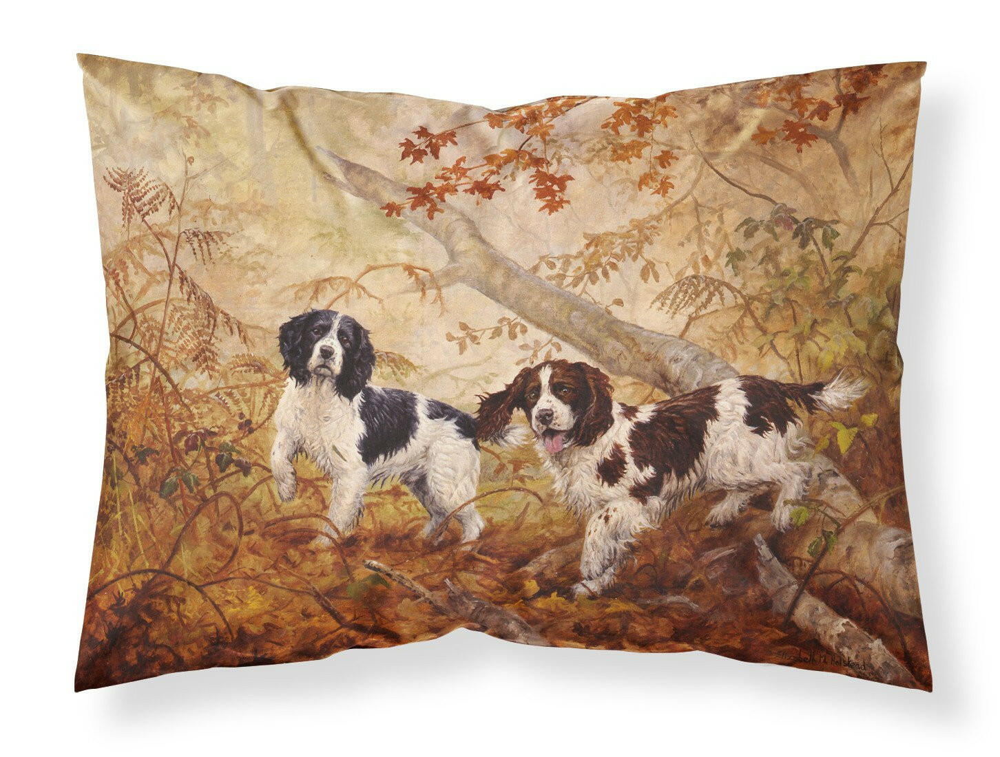 Springer Spaniels by Elizabeth Halstead Standard Pillowcase Lightweight Super Soft Easy Care Decorative Artwork Pillowcase, Standard