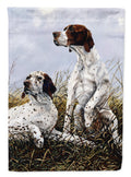 English Pointer by Michael Herring House Flag 28x40 Porch Sleeve Pole Decorative Outside Yard Banner Artwork Wall Hanging, Polyester
