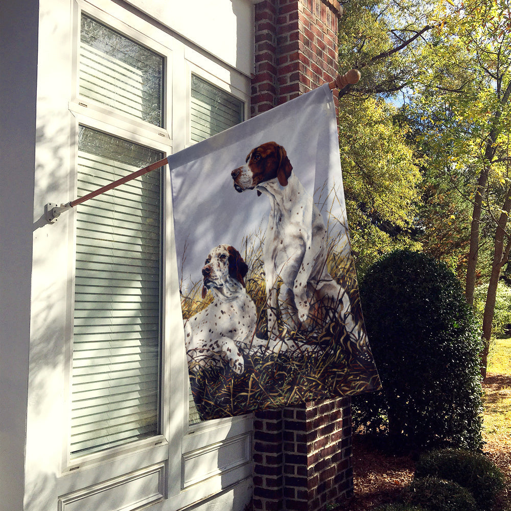 English Pointer by Michael Herring House Flag 28x40 Porch Sleeve Pole Decorative Outside Yard Banner Artwork Wall Hanging, Polyester