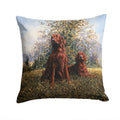 Red Irish Setters by Michael Herring Decorative Throw Pillow 14x14 Indoor Outdoor Accent Cushion, Fabric Cover with Insert for Sofa, Bed, Porch & Living Room