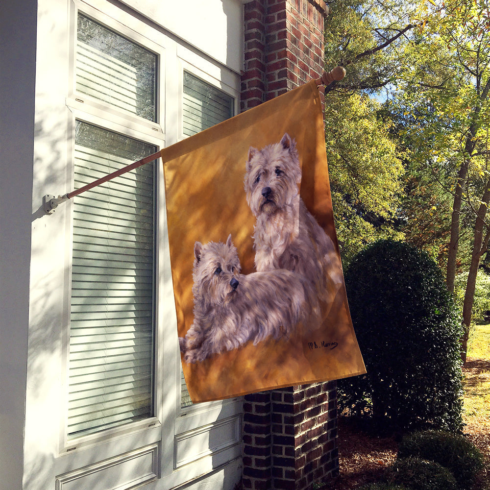 Westies by Michael Herring House Flag 28x40 Porch Sleeve Pole Decorative Outside Yard Banner Artwork Wall Hanging, Polyester