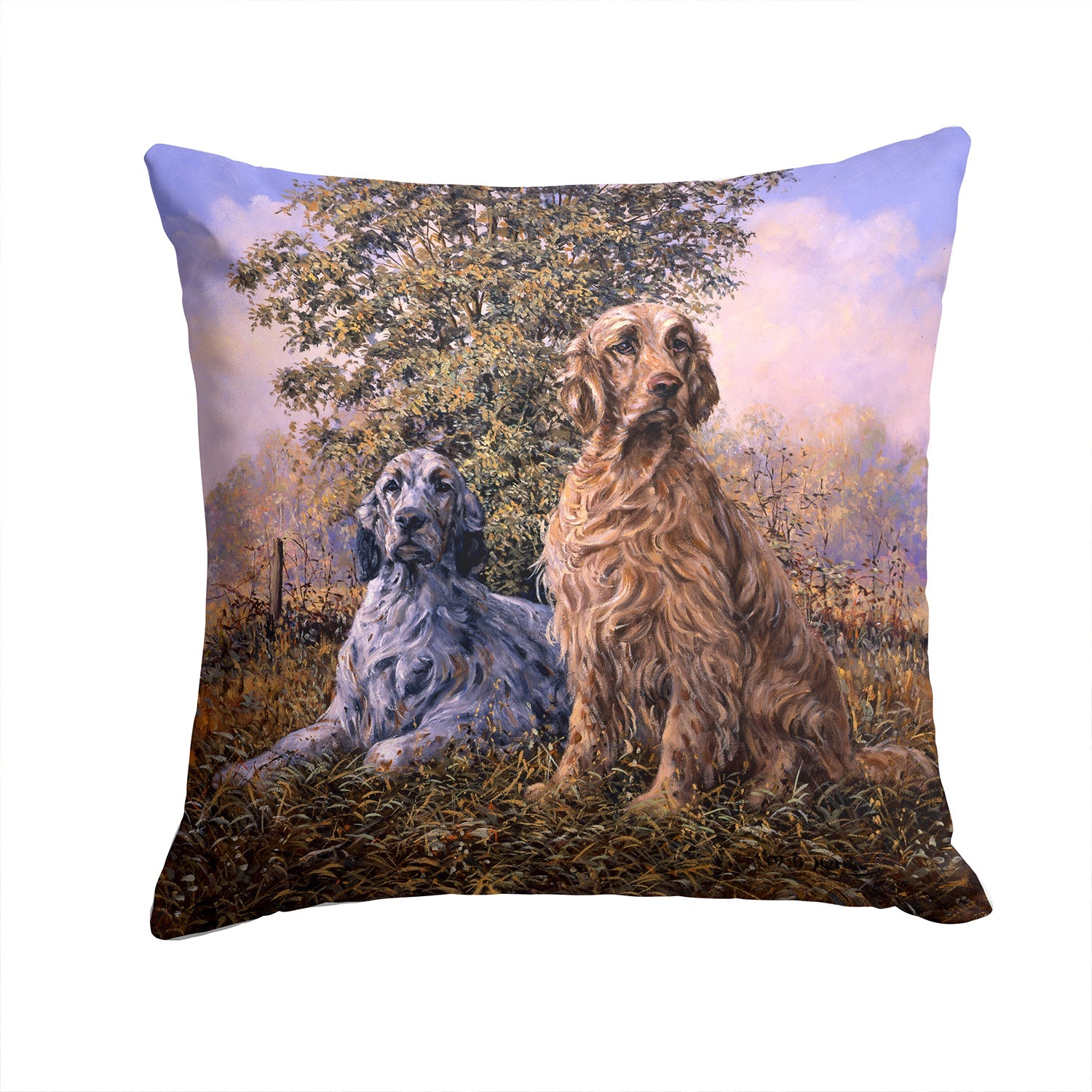 Setters by Michael Herring Decorative Throw Pillow 14x14 Indoor Outdoor Accent Cushion, Fabric Cover with Insert for Sofa, Bed, Porch & Living Room