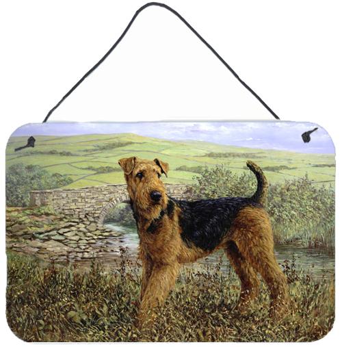 Airedale Terrier The Kings Country Wall or Door Hanging Prints Aluminum Metal Sign Kitchen Wall Bar Bathroom Plaque Home Decor, 8HX12W, Multicolor