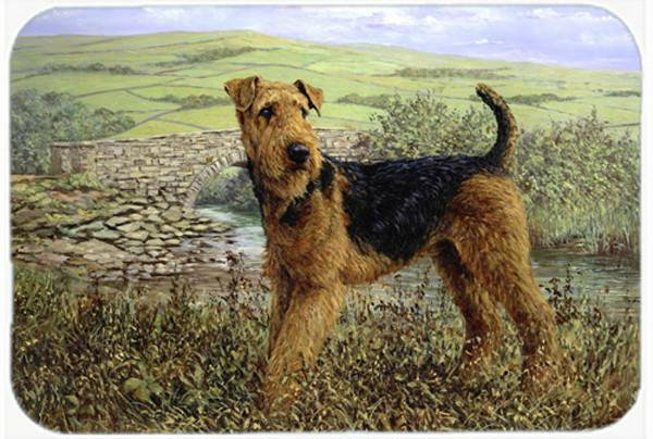 Airedale Terrier The Kings Country Cutting Board Tempered Glass Kitchen Cutting Surface, Heat Resistant Chopping, Non-Slip Feet, Food Prep & Serving