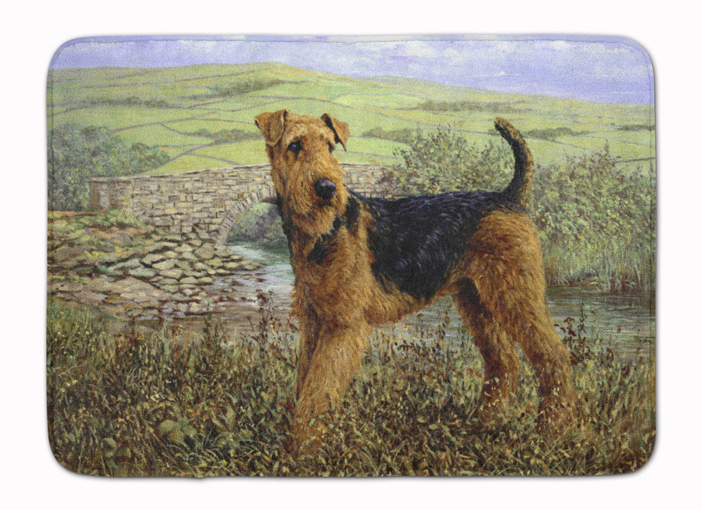 Airedale Terrier The Kings Country Memory Foam Kitchen Mat Machine Washable Anti-Fatigue Cushion Comfort Bath or Kitchen Rug