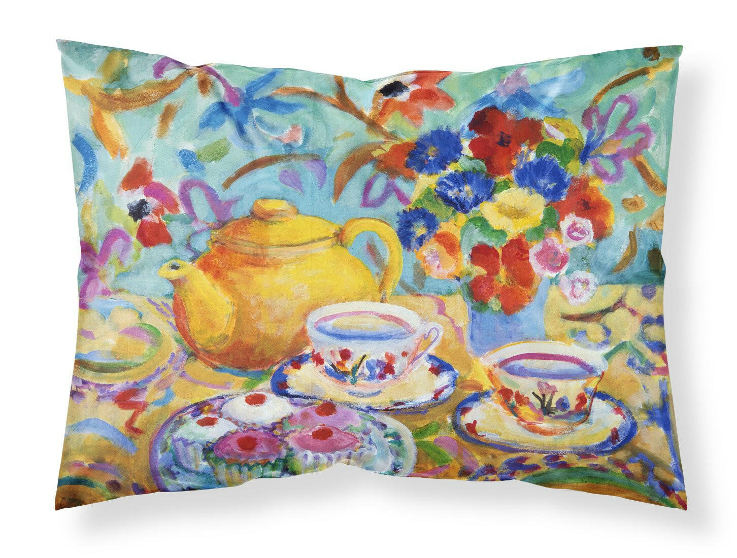 Teal Tea by Wendy Hoile Standard Pillowcase Lightweight Super Soft Easy Care Decorative Artwork Pillowcase, Standard