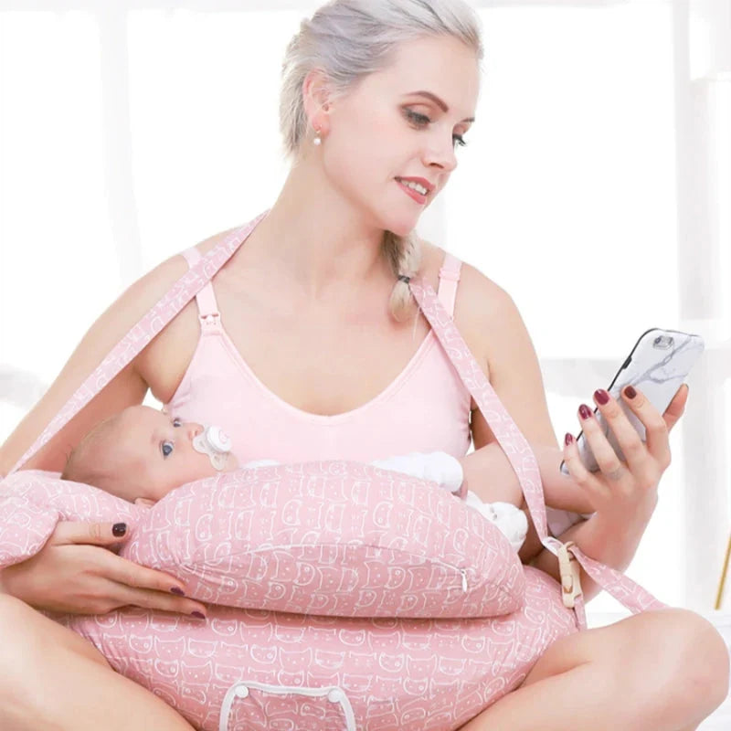Multifunction Nursing Pillow – Baby Feeding & Shaping Pillow with Shoulder Strap