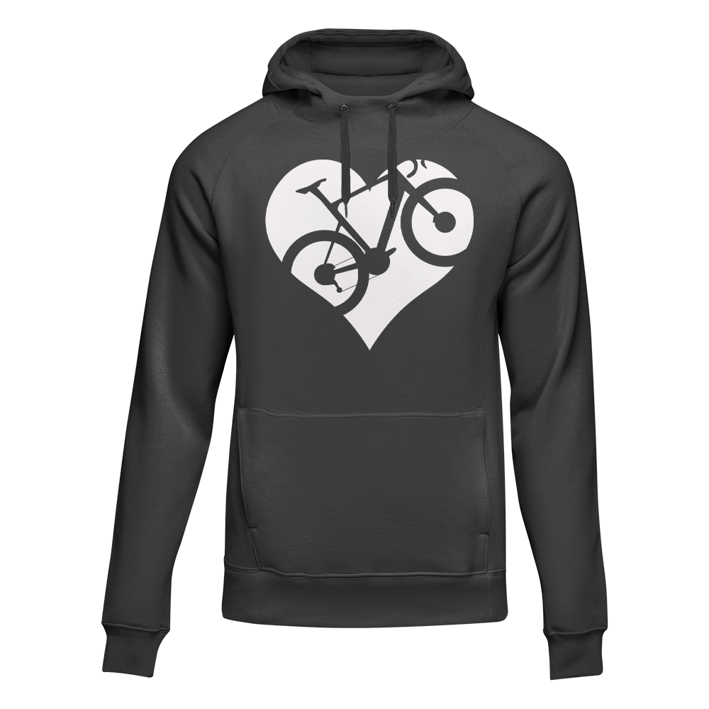 Heart Bike Adult Fleece Hoodie