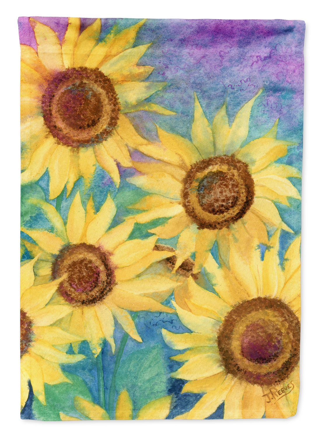 Sunflowers and Purple House Flag 28x40 Porch Sleeve Pole Decorative Outside Yard Banner Artwork Wall Hanging, Polyester