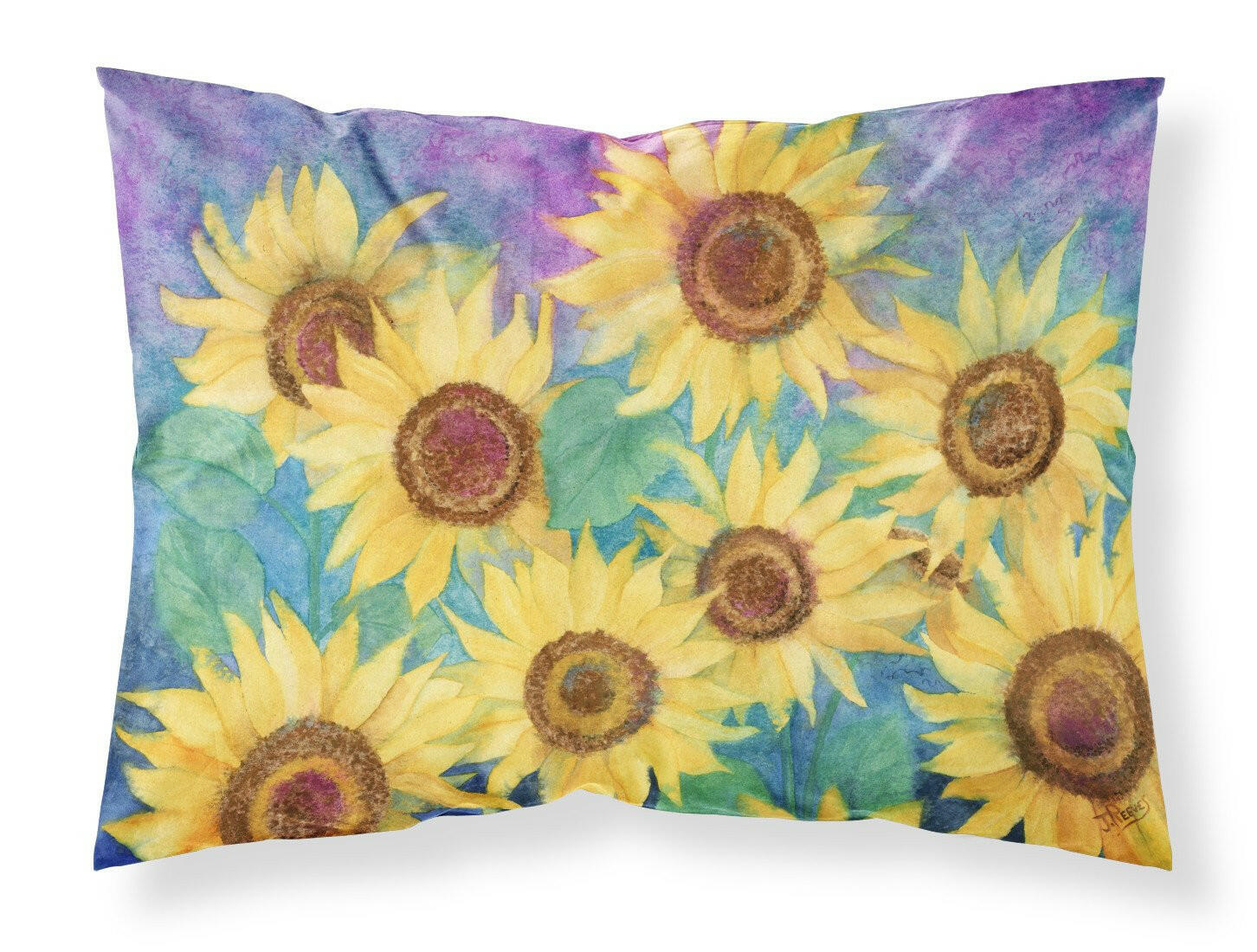 Sunflowers and Purple Standard Pillowcase Lightweight Super Soft Easy Care Decorative Artwork Pillowcase, Standard