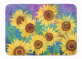 Sunflowers and Purple Memory Foam Kitchen Mat Machine Washable Anti-Fatigue Cushion Comfort Bath or Kitchen Rug