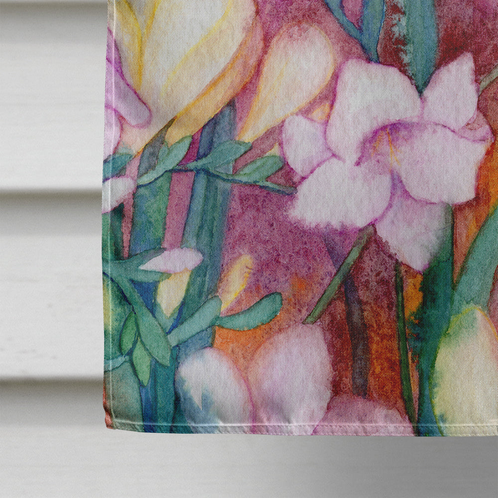 Freesias House Flag 28x40 Porch Sleeve Pole Decorative Outside Yard Banner Artwork Wall Hanging, Polyester