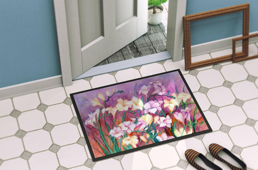 Freesias Doormat Indoor Outdoor 24H X 36W Front Door Mat Rugs for Entryway, Non Slip Washable Low Pile,