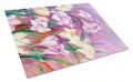 Freesias Cutting Board Tempered Glass Kitchen Cutting Surface, Heat Resistant Chopping, Non-Slip Feet, Food Prep & Serving