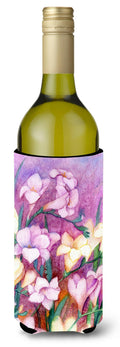 Freesias Wine Bottle Hugger Gift Sleeve for Standard 750 ml Bottles, Insulated Reusable Also Fits Mini Shot & Pint Bottles