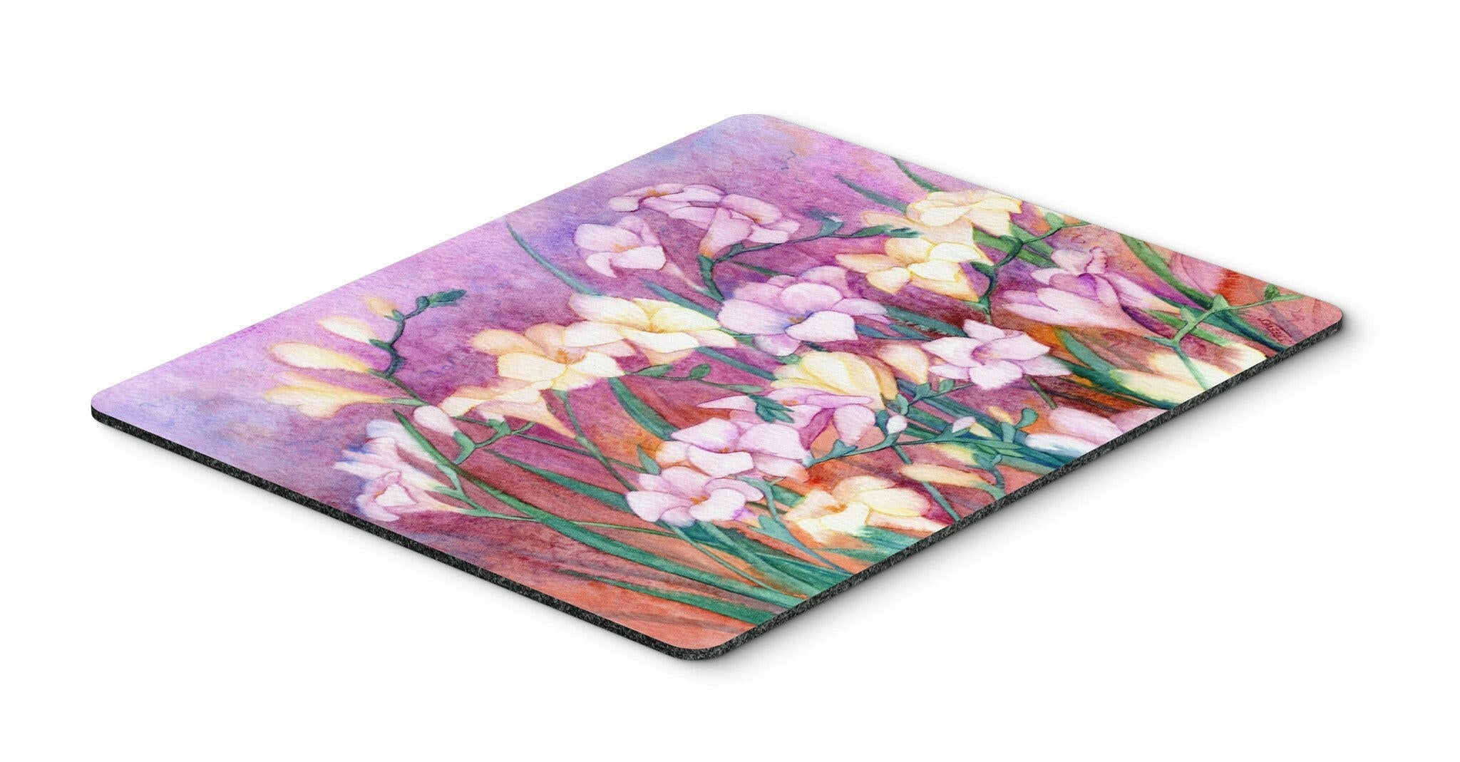 Freesias Mouse Pad, Heat Resistant Trivet Hot Pad , Non Slip Rubber Desk Mat, Kitchen Counter Protector, Home Office Decor Gift