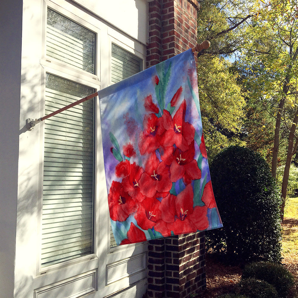 Gladioli House Flag 28x40 Porch Sleeve Pole Decorative Outside Yard Banner Artwork Wall Hanging, Polyester