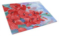 Gladioli Cutting Board Tempered Glass Kitchen Cutting Surface, Heat Resistant Chopping, Non-Slip Feet, Food Prep & Serving