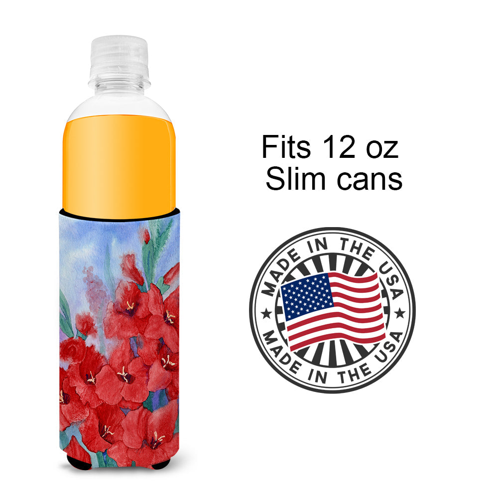 Gladioli Slim Can Hugger , Insulated Foam Hugger for 12 oz Slim Cans, Beer Bottles & Water Bottles, Printed in USA