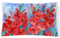 Gladioli Decorative Throw Pillow 12x16 Indoor Outdoor Accent Cushion, Fabric Cover with Insert for Sofa, Bed, Porch & Living Room