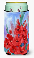 Gladioli Tall Boy Hugger Can Cooler Sleeve Machine Washable Drink Collapsible Insulator Beverage Insulated Holder