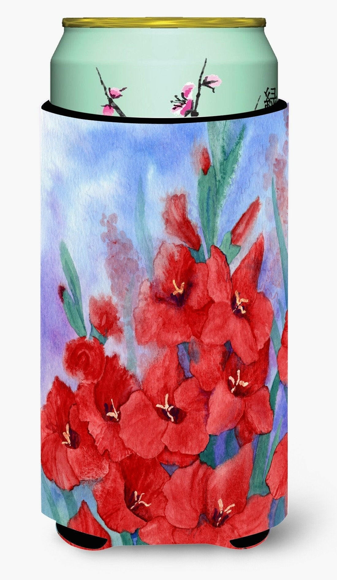 Gladioli Tall Boy Hugger Can Cooler Sleeve Machine Washable Drink Collapsible Insulator Beverage Insulated Holder