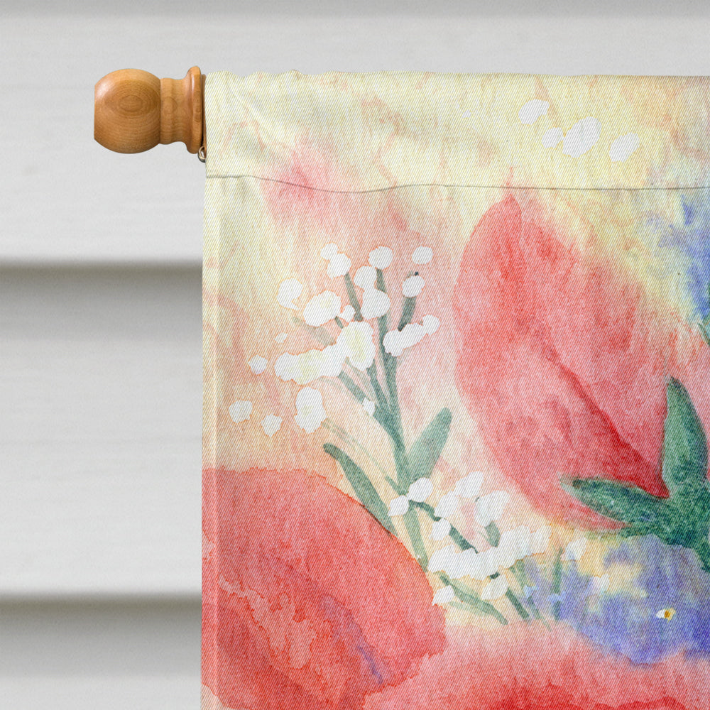 Roses House Flag 28x40 Porch Sleeve Pole Decorative Outside Yard Banner Artwork Wall Hanging, Polyester