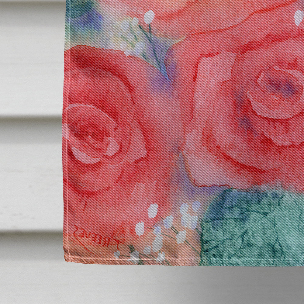 Roses House Flag 28x40 Porch Sleeve Pole Decorative Outside Yard Banner Artwork Wall Hanging, Polyester