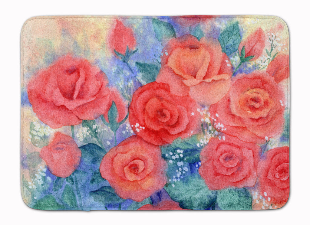Roses Memory Foam Kitchen Mat Machine Washable Anti-Fatigue Cushion Comfort Bath or Kitchen Rug