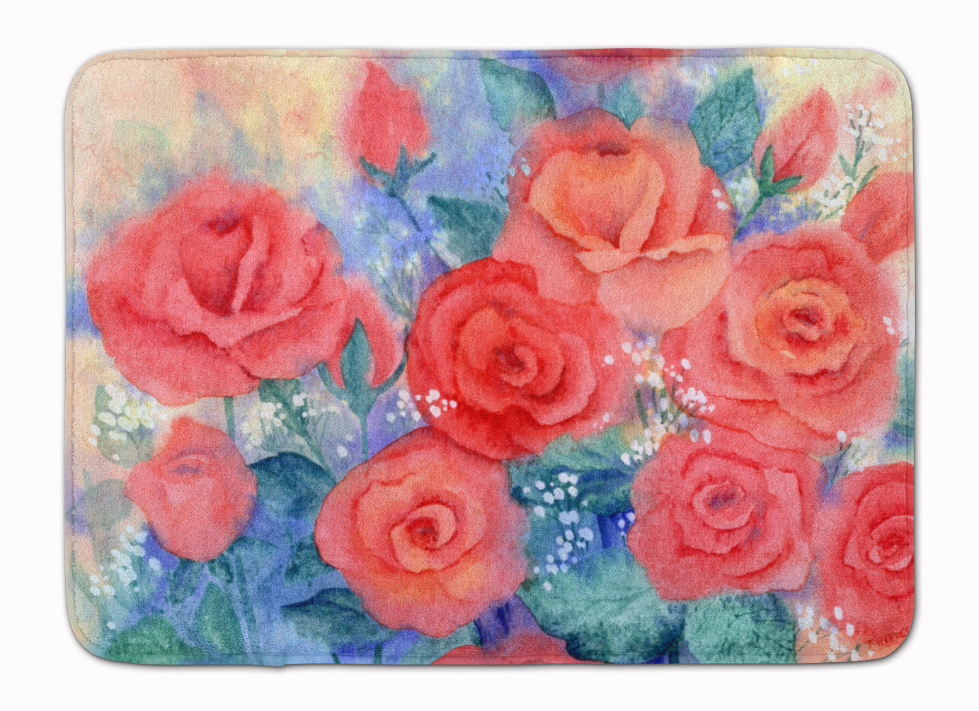 Roses Memory Foam Kitchen Mat Machine Washable Anti-Fatigue Cushion Comfort Bath or Kitchen Rug
