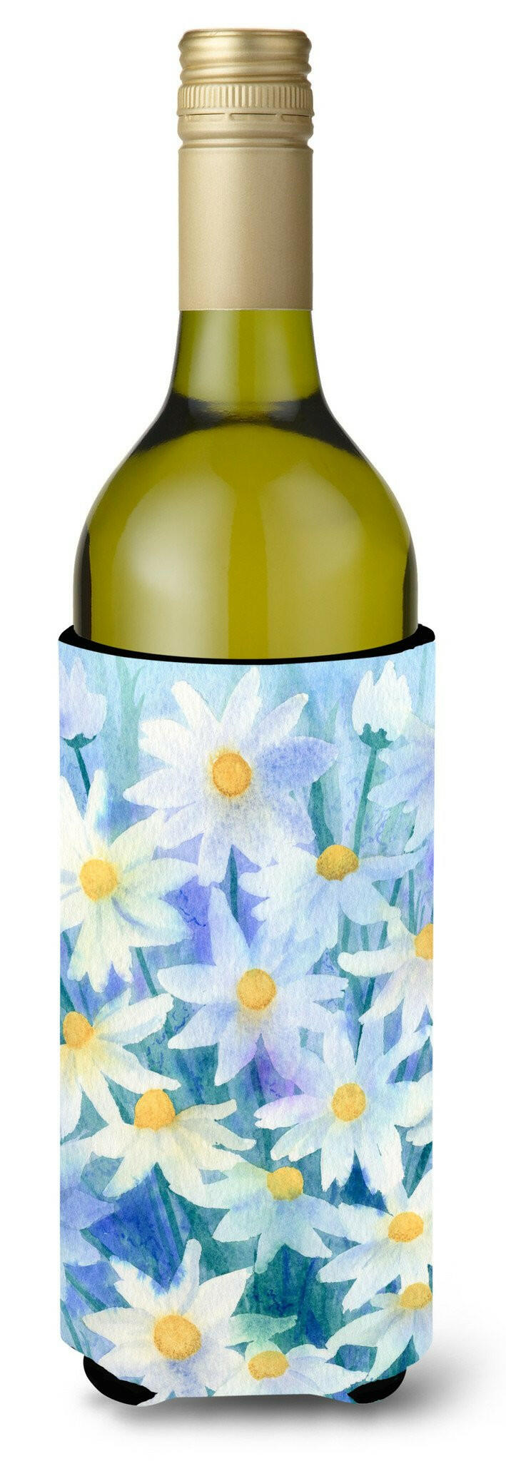 Light and Airy Daisies Wine Bottle Hugger Gift Sleeve for Standard 750 ml Bottles, Insulated Reusable Also Fits Mini Shot & Pint Bottles